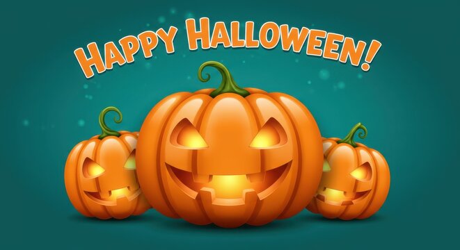 Happy halloween jack olantern greeting card