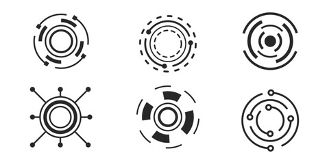 "Minimalist Circular Pattern Vector Set for Graphic Design"

