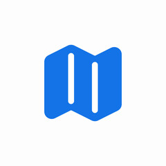 folded paper icon sign vector