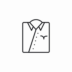 folded side button up shirt icon sign vector