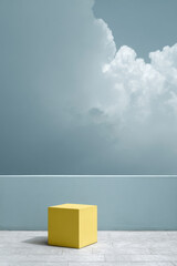 minimalist photograph featuring single pastelcolored object in center set against solar thermal plant in spain