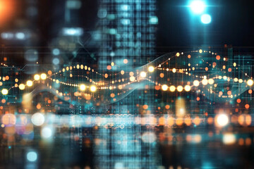 Modern Technology Background with Hexagon Shape Pattern and Medical Data Visualization Concept