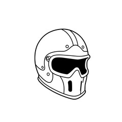 Fototapeta premium An illustration features a stylized helmet with goggles, against a plain white backdrop