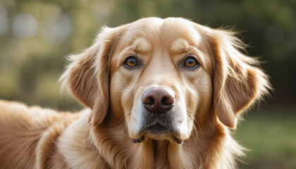 A golden retriever dog portrait