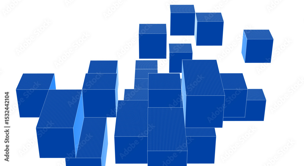 Wall mural abstract architecture modular construction 3d