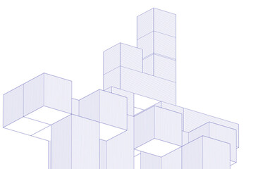abstract architecture modular construction 3d