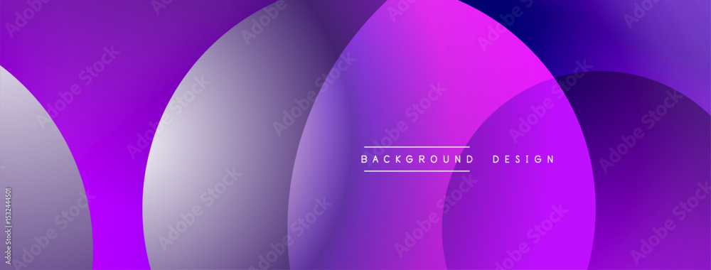 Poster Abstract purple background. Overlapping circles create dynamic visual effect. Modern design suitable for banners, presentations.