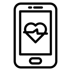 Vector Design Mobile Heart Rate Icon Style
