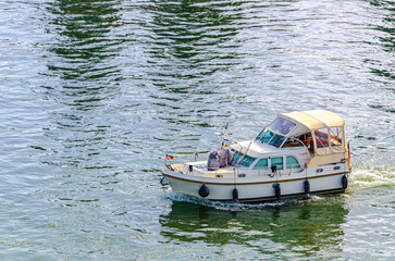 small boat on the river