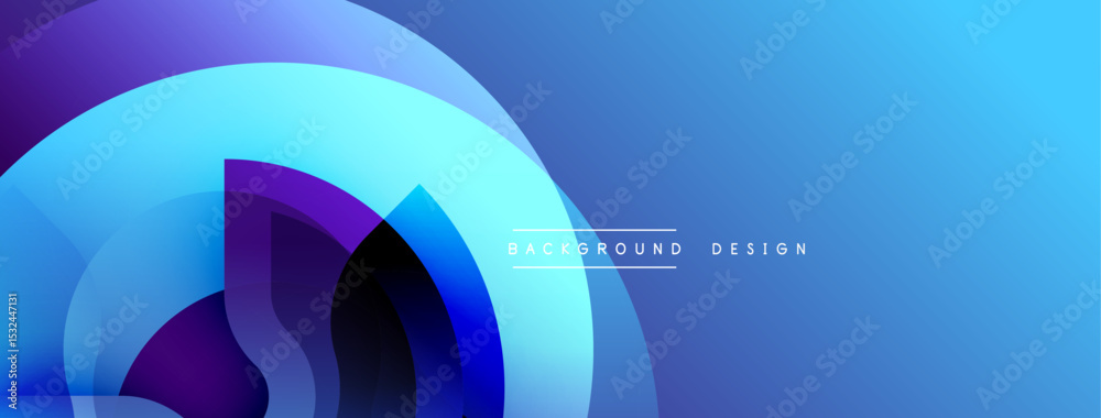 Poster Abstract blue layers create dynamic visual effect. Gradient shades suggest depth, modern design elements present.