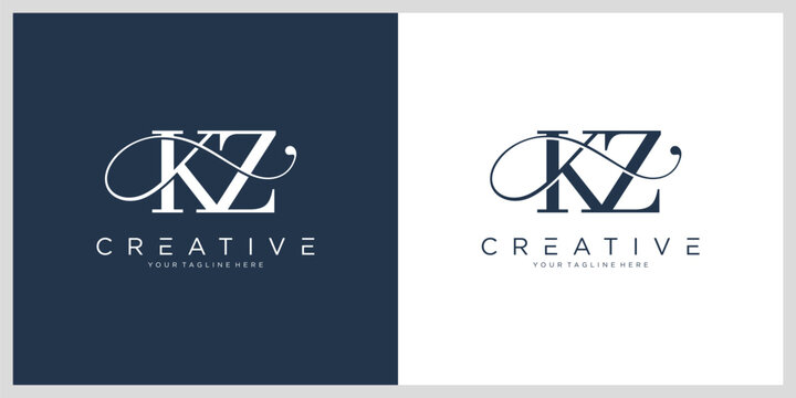 Initial KZ or ZK letter logo design vector