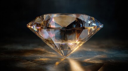 An exquisite diamond reflecting light with clear, sharp facets and refract light beautifully. Diamond design showcases its high quality cut and translucent brilliance.