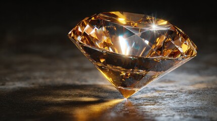 An exquisite diamond reflecting light with clear, sharp facets and refract light beautifully. Diamond design showcases its high quality cut and translucent brilliance.