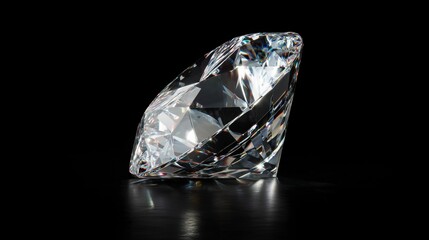 An exquisite diamond reflecting light with clear, sharp facets and refract light beautifully. Diamond design showcases its high quality cut and translucent brilliance.