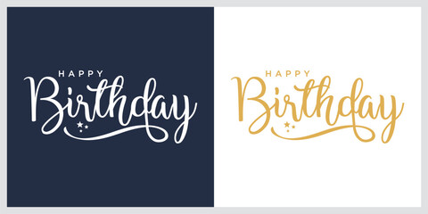 Beautiful Happy Birthday text vector template.