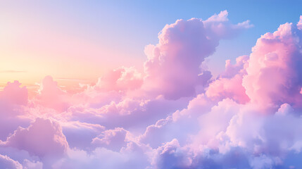 Pastel Pink Cloudscape at Sunrise