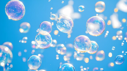 Colorful Soap Bubbles Dancing in the Sky