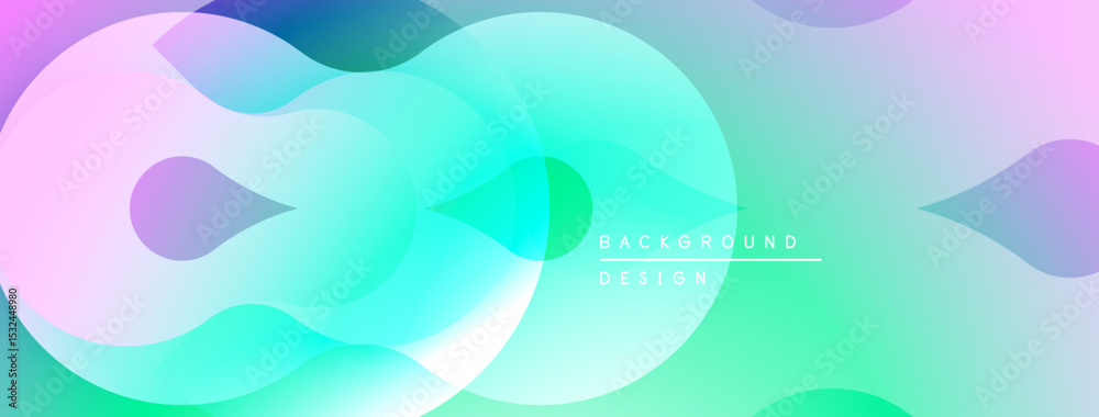 Poster Abstract fluid shapes, pastel colors blend. Gradient background creates soft visual effect. Modern design element for digital projects.