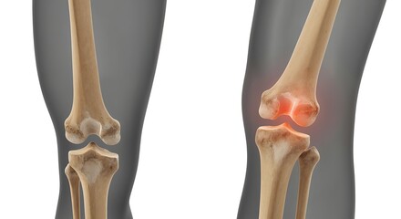 3D Render of Human Knee Joint with Distal Femur Fracture – Medical Illustration