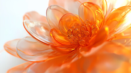 Abstract Transparent Orange Flower Design