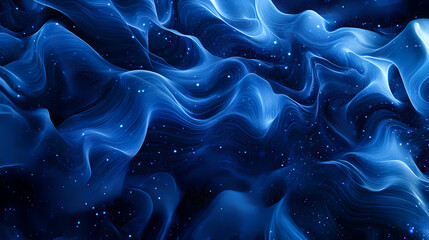 Abstract Blue Fluid Waves with Stars