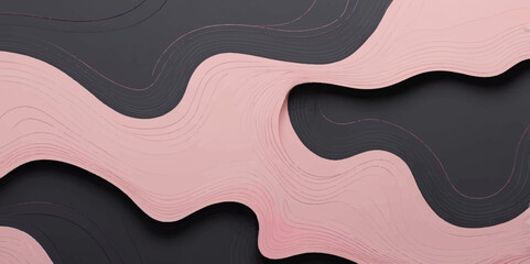 3D Pink Paper Cut Abstract Background – Modern Layered Wave Design.
