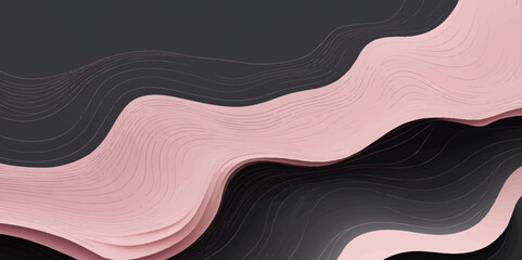 3D Pink Paper Cut Abstract Background – Modern Layered Wave Design.