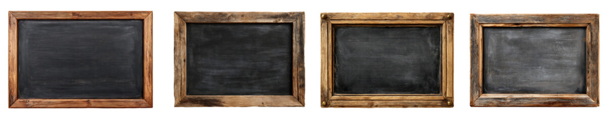 Rustic Wooden Frame Chalkboard Set PNG Transparent background
