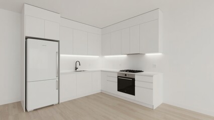 Modern Minimalist White Kitchen Design Clean Lines and Simple Elegance