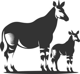 Okapi vector animal silhouette drawing