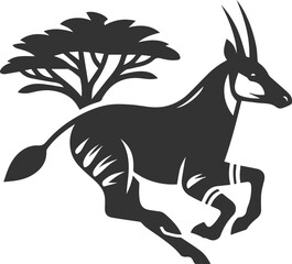 Okapi vector animal silhouette drawing