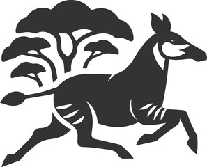 Okapi vector animal silhouette drawing