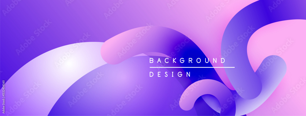 Poster Abstract purple background. Smooth flowing shapes create dynamic visual effect. Gradient colors blend seamlessly. Modern design element.