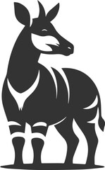 Okapi vector animal silhouette drawing
