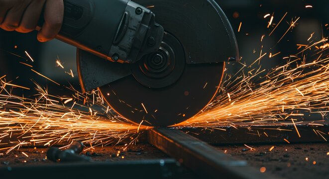 sparks from a grinder	