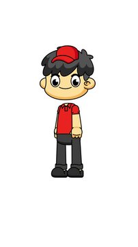 Courier Character Surprised Reaction Animation, Wide-Eyed Cartoon Style with 4K Greenscreen