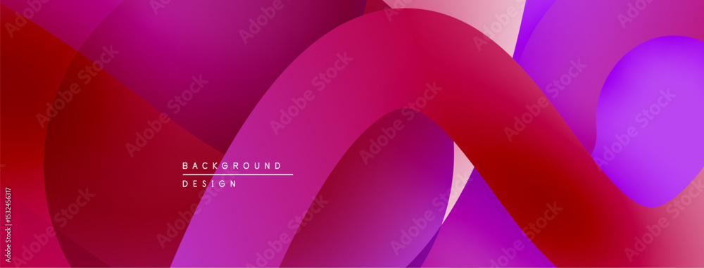 Poster abstract fluid shapes overlap, creating vibrant magenta, purple, red gradients. modern design elemen