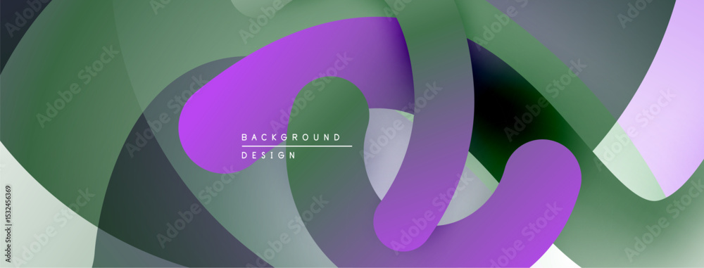 Poster Abstract fluid shapes overlap, creating vibrant color gradients. Modern design elements suggest movement, depth, visual harmony.