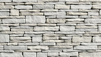 Obraz premium stone texture, Detailed Close-up of a Light Gray Stone Veneer Wall