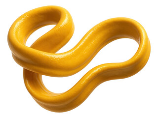 Obraz premium Smooth swirl of bright yellow mustard sauce forming a twisted loop design.
