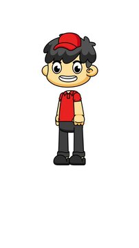Courier Character Welcoming Animation, Friendly Delivery Boy Extending Hand, 4K Greenscreen