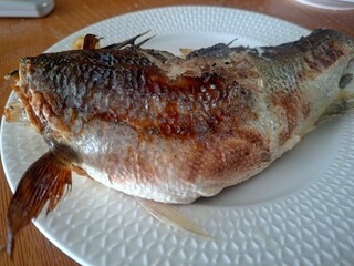 close up photo of fish on a plate