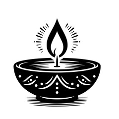 Diwali Diya Lamp Simple SVG