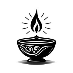 Diwali Diya Lamp Simple SVG