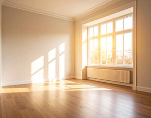 Fototapeta premium Sunlight streaming into empty room