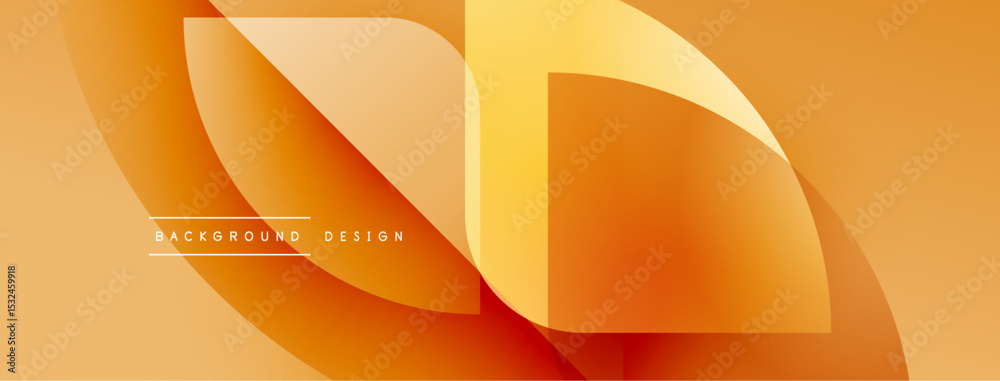 Aufkleber Abstract orange design. Layered shapes create dynamic visual effect. Smooth gradients, modern aesthetic. Minimalist composition, warm tones.