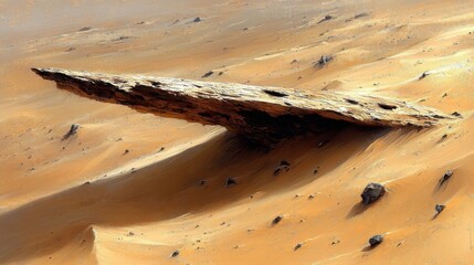 Sandstone Rock Formation in Arid Desert Landscape with Brown Texture Background