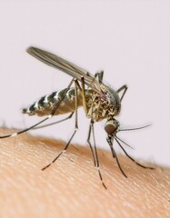 mosquito sucking blood extreme skin,  mosquito on human skin sucking blood Zica virus Aedes.