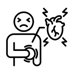 Chest Pain Heart Attack and Medical Symptom Single icon