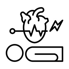 Cardiac Arrest Heart Emergency and Sudden Collapse Single icon